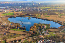 Halbinsel im Schauffele See in Wörth am Rhein im Bundesland Rheinland-Pfalz, Deutschland