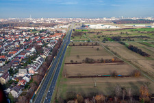B36 aus Süden im Ortsteil Forchheim in Rheinstetten im Bundesland Baden-Württemberg, Deutschland