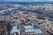 Rastatt von Süden im Bundesland Baden-Württemberg, Deutschland