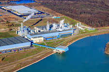 Papierfabrik Palm im Industriegebiet Oberwald in Wörth am Rhein im Bundesland Rheinland-Pfalz, Deutschland