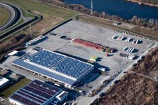 Gebäude und Produktionshallen auf dem Werksgelände Europack GmbH im Ortsteil Industriegebiet Wörth-Oberwald in Wörth am Rhein im Bundesland Rheinland-Pfalz, Deutschland