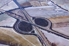 Autobahnausfahrt 64 Hockenheim der A61 im Bundesland Baden-Württemberg, Deutschland