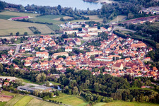Drohnenbild von Lauterbourg (Elsass) im Bundesland Bas-Rhin, Frankreich
