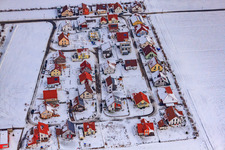 Neubaugebiet Brotäcker bei Schnee in Steinweiler im Bundesland Rheinland-Pfalz, Deutschland