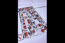 Neubaugebiet Brotäcker bei Schnee in Steinweiler im Bundesland Rheinland-Pfalz, Deutschland von oben