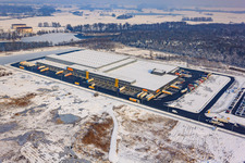Industriegebiet Oberwald, Netto Logistikcenter im Winter bei Schnee in Wörth am Rhein im Bundesland Rheinland-Pfalz, Deutschland
