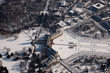 Karlsruhe, Schloss im Ortsteil Innenstadt-West im Bundesland Baden-Württemberg, Deutschland aus der Luft
