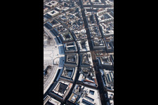 Luftbild von Karlsruhe, Fussgängerone im Ortsteil Innenstadt-Ost im Bundesland Baden-Württemberg, Deutschland