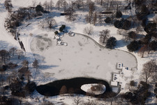 Karlsruhe, Schlosspark im Ortsteil Innenstadt-West im Bundesland Baden-Württemberg, Deutschland von oben gesehen