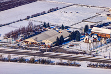 Adamshof im Winter bei Schnee in Kandel im Bundesland Rheinland-Pfalz, Deutschland