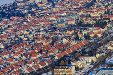 Schuberstraße im Winter bei Schnee in Kandel im Bundesland Rheinland-Pfalz, Deutschland