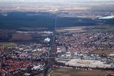 Luftbild von Ortsansicht der Straßen und Häuser der Wohngebiete in Graben-Neudorf im Bundesland Baden-Württemberg, Deutschland