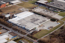 Luftbild von Bruchsal, Industriegebiet an der Autobahn im Bundesland Baden-Württemberg, Deutschland