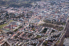 Bruchsal von Nordwesten im Bundesland Baden-Württemberg, Deutschland