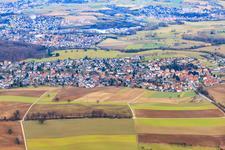 Ortsansicht von Westen im Ortsteil Gauangelloch in Leimen im Bundesland Baden-Württemberg, Deutschland