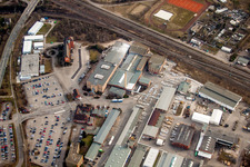Luftbild von Industrie- und Gewerbegebiet der FRIATEC Aktiengesellschaft im Ortsteil Friedrichsfeld in Mannheim im Bundesland Baden-Württemberg, Deutschland