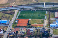 Soprtplätze an der Hirschacker-Grundschule in Schwetzingen im Bundesland Baden-Württemberg, Deutschland
