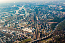 Rheinauhafen in Mannheim im Bundesland Baden-Württemberg, Deutschland von oben