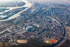 Luftbild von Ortsteil Rheinau in Mannheim im Bundesland Baden-Württemberg, Deutschland