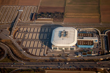 Luftbild von Veranstaltungs- und Musik- Konzert-Gelände der SAP Arena in Mannheim im Ortsteil Hochstätt im Bundesland Baden-Württemberg, Deutschland