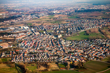 Luftaufnahme von Ortsteil Rohrhof in Brühl im Bundesland Baden-Württemberg, Deutschland