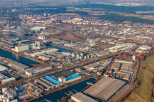 Rheinauhafen in Mannheim im Bundesland Baden-Württemberg, Deutschland von oben gesehen