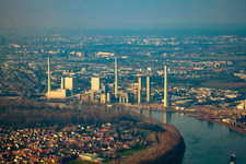 Großkraftwerk mit Neubau Block 6 im Ortsteil Neckarau in Mannheim im Bundesland Baden-Württemberg, Deutschland aus der Luft