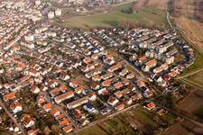 Schrägluftbild von Ortsteil Rohrhof in Brühl im Bundesland Baden-Württemberg, Deutschland