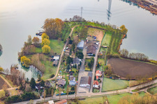 Gewerbehalbinsel am Schauffele-See in Wörth am Rhein im Bundesland Rheinland-Pfalz, Deutschland