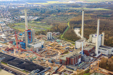 Luftbild von Neubau ENBW Rheinhafen-Dampfkraftwerk Karlsruhe im Ortsteil Daxlanden im Bundesland Baden-Württemberg, Deutschland