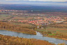 Luftbild von Lautermündung in Neuburg am Rhein im Bundesland Rheinland-Pfalz, Deutschland