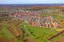 Ortsansicht aus Osten in Au am Rhein im Bundesland Baden-Württemberg, Deutschland