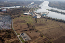 Luftaufnahme von Lauterbourg Hafen (Elsass) im Bundesland Bas-Rhin, Frankreich
