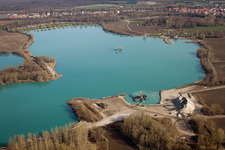 Schrägluftbild von Lauterbourg Hafen (Elsass) im Bundesland Bas-Rhin, Frankreich