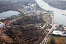 Schrägluftbild von Lauterbourg (Elsass) im Bundesland Bas-Rhin, Frankreich
