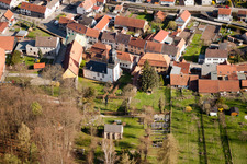 Luftbild von Eisenbahn-Brückenbauwerk zur Streckenführung der Bahn- Gleise in Angelroda in Martinroda im Bundesland Thüringen, Deutschland