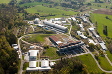 Pfinztal, Fraunhofer-Institut für Chemische Technologie (ICT) von Westen im Ortsteil Grötzingen in Karlsruhe im Bundesland Baden-Württemberg, Deutschland