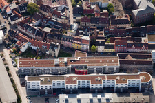 Luftaufnahme von Entwicklungsgebiet des Industriekonversionsgebiet zur Gießerei im Ortsteil Durlach in Karlsruhe im Bundesland Baden-Württemberg, Deutschland