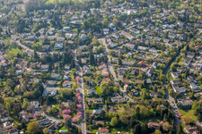 Ortsteil Turmberg mit blühenden Zierkirschbäumen im Ortsteil Durlach in Karlsruhe im Bundesland Baden-Württemberg, Deutschland