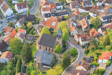 Luftbild von Ev. Gemeindehaus im Ortsteil Grünwettersbach in Karlsruhe im Bundesland Baden-Württemberg, Deutschland