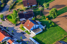 Rieslingstr im Ortsteil Stupferich in Karlsruhe im Bundesland Baden-Württemberg, Deutschland vom Flugzeug aus