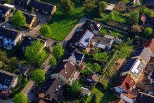 Stutenpferchstr im Ortsteil Stupferich in Karlsruhe im Bundesland Baden-Württemberg, Deutschland aus der Vogelperspektive
