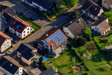Enzianstr im Ortsteil Stupferich in Karlsruhe im Bundesland Baden-Württemberg, Deutschland aus der Vogelperspektive