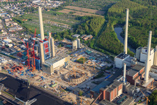 EnBW Neubau Kohlekraftwerk am Rhein im Ortsteil Daxlanden in Karlsruhe im Bundesland Baden-Württemberg, Deutschland