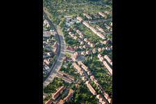 Luftbild von Ostendorfplatz im Ortsteil Rüppurr in Karlsruhe im Bundesland Baden-Württemberg, Deutschland