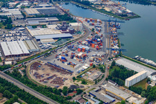 Luftbild von Hafen Germersheim im Bundesland Rheinland-Pfalz, Deutschland
