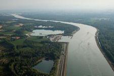 Diersheim, Rhein von Norden im Ortsteil Honau in Rheinau im Bundesland Baden-Württemberg, Deutschland