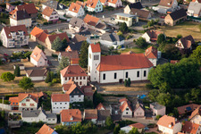 Schirrhein im Bundesland Bas-Rhin, Frankreich aus der Luft betrachtet