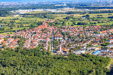 Luftbild von Buchstraße von Norden in Jockgrim im Bundesland Rheinland-Pfalz, Deutschland