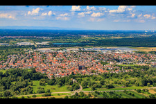 Ortsansicht von Südosten in Muggensturm im Bundesland Baden-Württemberg, Deutschland